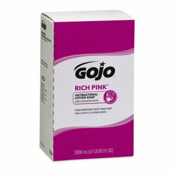 Gojo 7220-04 Rich Pink Antibacterial Lotion Soap 2000 ml refill Bag-in-Box, 4PK 1943183